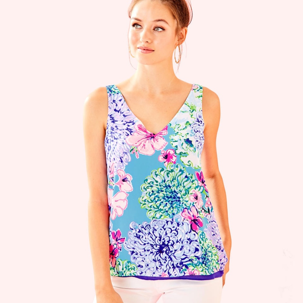 Florin Sleeveless V-neck Reversible Top